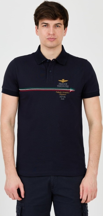 Koszulka polo Aeronautica Militare z krótkim rękawem w stylu casual