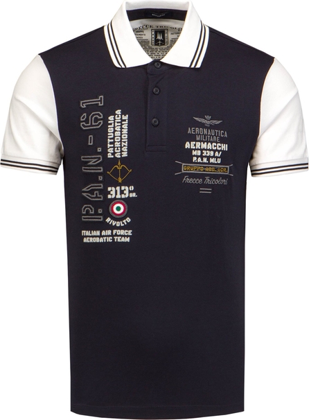 Koszulka polo Aeronautica Militare z krótkim rękawem z dzianiny w młodzieżowym stylu