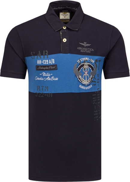 Koszulka polo Aeronautica Militare z tkaniny w młodzieżowym stylu