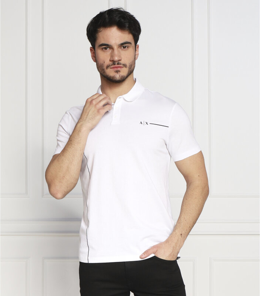 Koszulka polo Armani Exchange w stylu casual z bawełny z krótkim rękawem