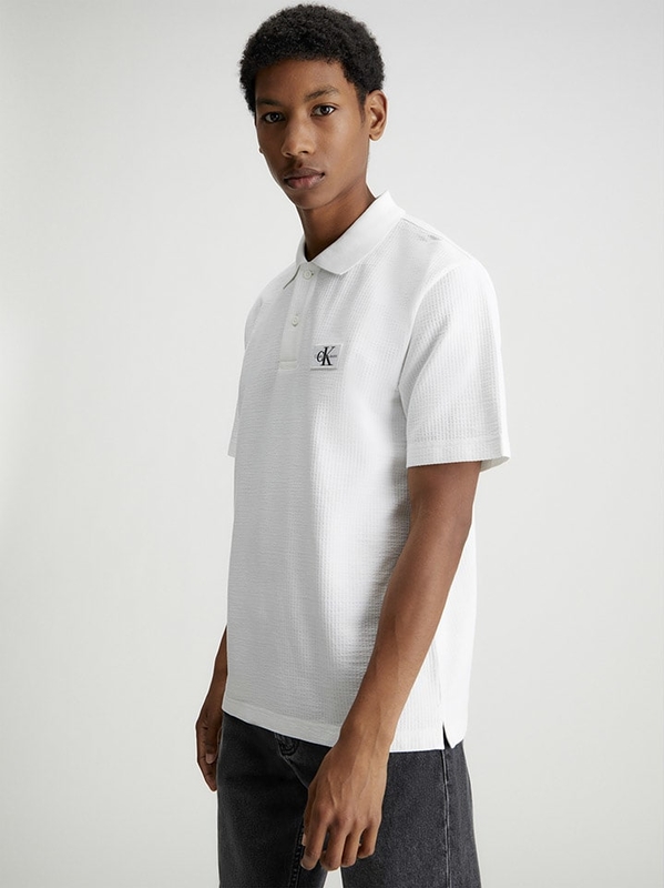 Koszulka polo Calvin Klein w stylu casual z krótkim rękawem z bawełny