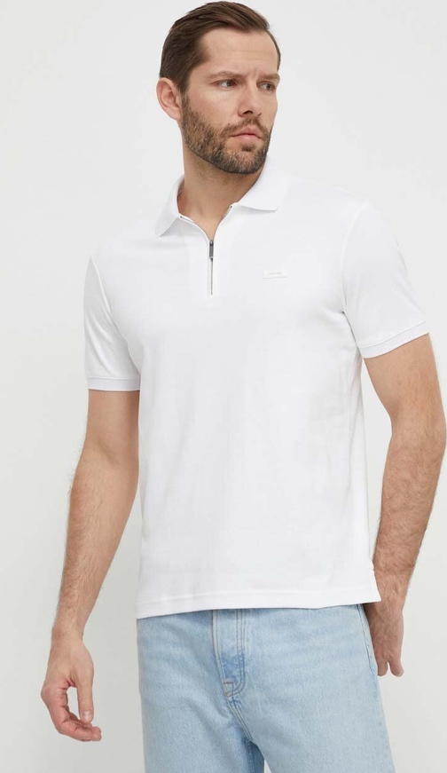 Koszulka polo Calvin Klein z bawełny w stylu casual z krótkim rękawem