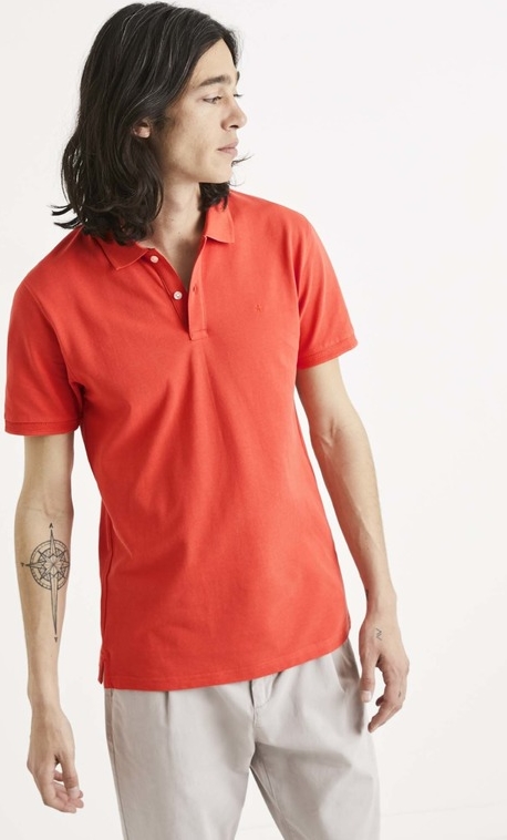 Koszulka polo CELIO w stylu casual z krótkim rękawem z bawełny