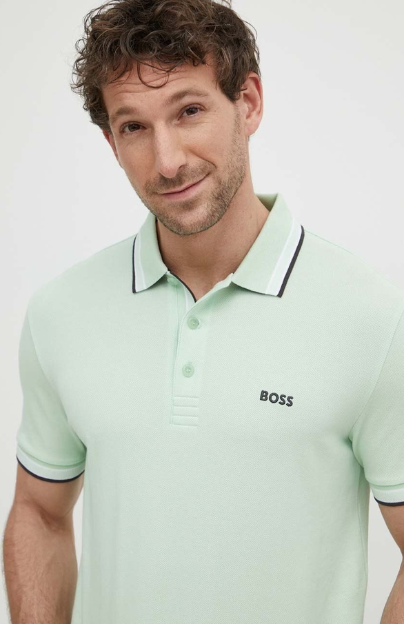 Koszulka polo Hugo Boss z bawełny z krótkim rękawem w stylu casual