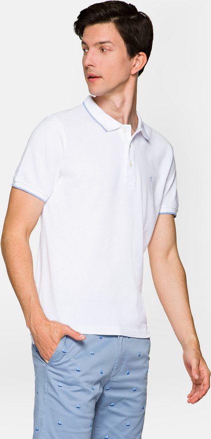 Koszulka polo LANCERTO w stylu casual z bawełny z krótkim rękawem