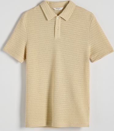 Koszulka polo Reserved z bawełny w stylu casual z krótkim rękawem
