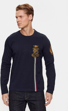 Koszulka z długim rękawem Aeronautica Militare w młodzieżowym stylu z długim rękawem z nadrukiem