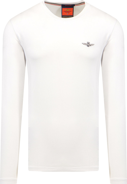 Koszulka z długim rękawem Aeronautica Militare w stylu casual z bawełny z długim rękawem