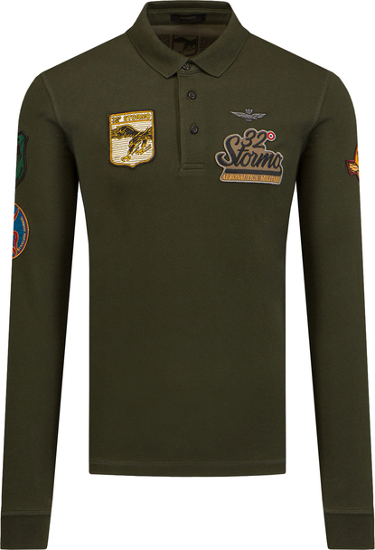 Koszulka z długim rękawem Aeronautica Militare z bawełny z długim rękawem