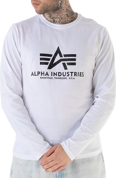 Koszulka z długim rękawem Alpha Industries z długim rękawem w młodzieżowym stylu z bawełny