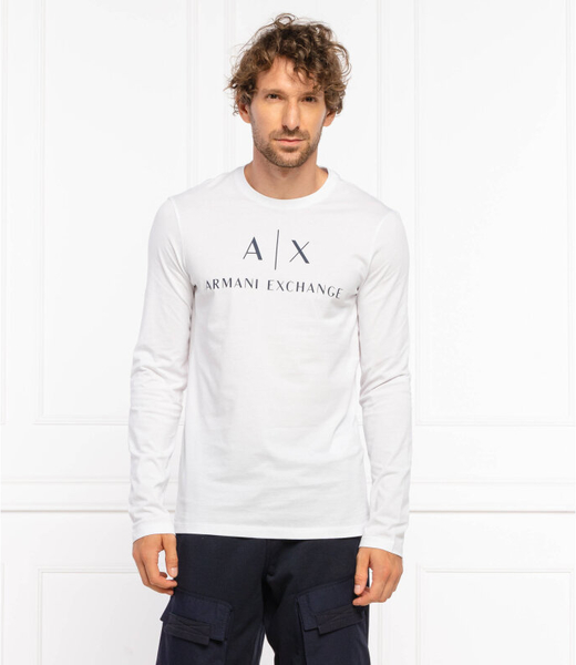 Koszulka z długim rękawem Armani Exchange z długim rękawem z bawełny