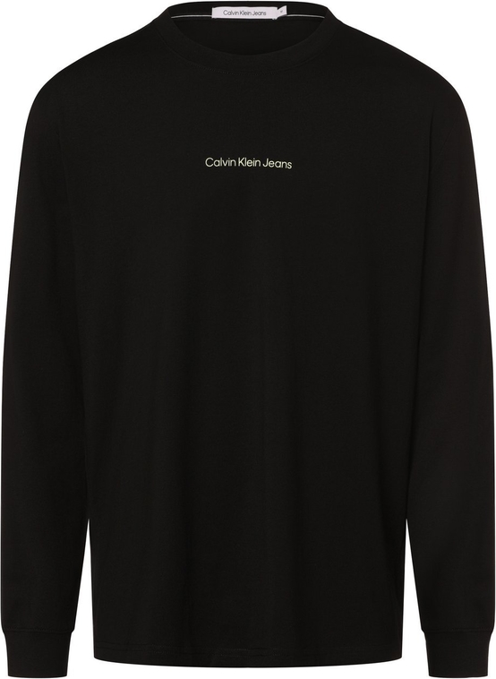 Koszulka z długim rękawem Calvin Klein z długim rękawem z nadrukiem z bawełny