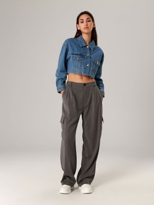 Kurtka Sinsay w stylu casual z jeansu krótka