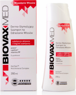 L'Biotica BIOVAXMED Dermo-Stymulujący szampon na odrastanie włosów - 200 ml