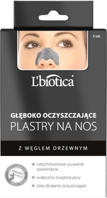 L'Biotica Głęboko Oczyszczające plastry na nos &apos;Charcoal&apos;- 3 szt.