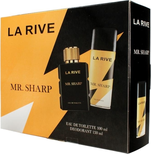La Rive, for Men, Mr.Sharp, zestaw prezentowy, woda toaletowa, 100 ml + dezodorant, spray, 150 ml