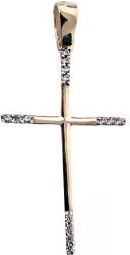 Lovrin Złoty krzyż 333 elegancki krzyżyk z cyrkoniami