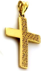 Lovrin Złoty krzyż 585 z AŻUROWY krzyżyk BLASZKA prezent