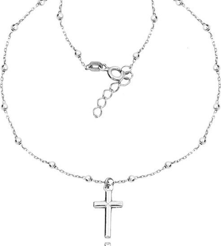 Mak-biżuteria 1164 łańcuszek z srebrny 925 z krzyżykiem różaniec