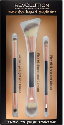 Makeup Revolution Brush Flex &amp; Sculp Brush Set zestaw pędzli do makijażu 1 op.- 3 szt.