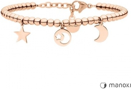 Manoki BA640R bransoletka w kolorze różowego złota, księżyc i gwiazdy