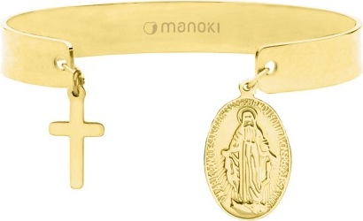 Manoki BA752G bransoletka złota medalik krzyż