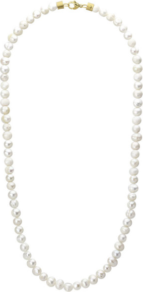 Manoki Męski perłowy naszyjnik perły hodowane z pozłacanym zapięciem unisex