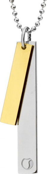 Manoki Naszyjnik SIMPLE, dwie blaszki na kulkowym łańcuszku, kolor złoty