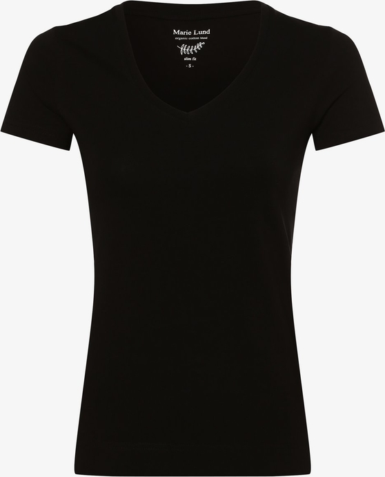 Marie Lund T-shirt damski Kobiety Bawełna czarny jednolity