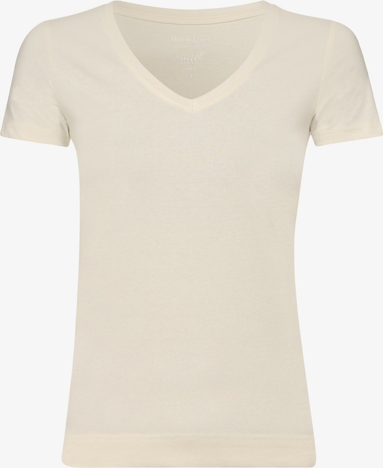 Marie Lund T-shirt damski Kobiety Bawełna écru jednolity