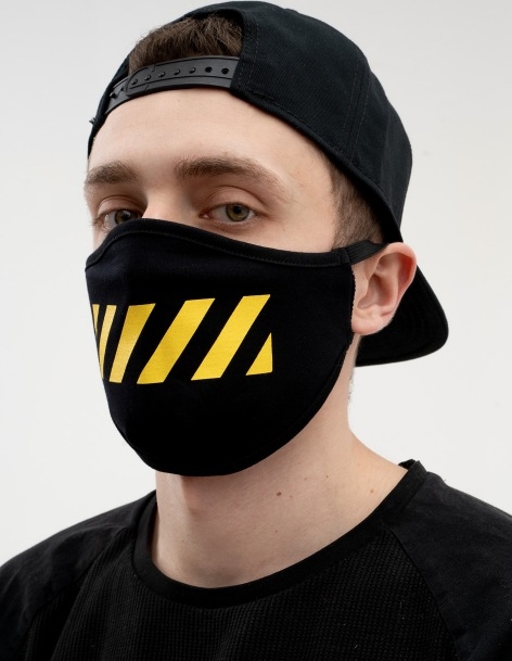 Maska Streetwearowa MyStars Line Czarna / Żółta