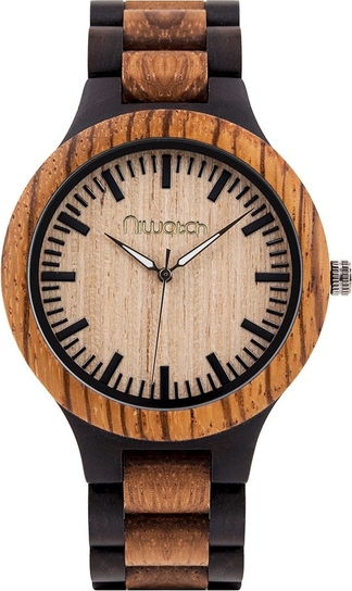 Męski zegarek drewniany Niwatch BASIC na dwukolorowej bransolecie