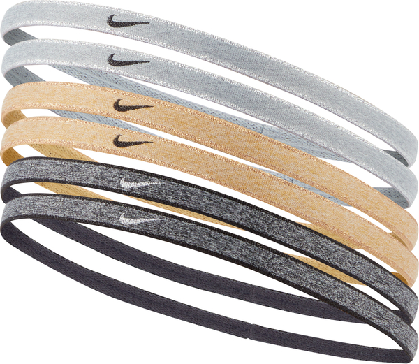 Metaliczna opaska na włosy Nike Swoosh Sport (6 szt.) - Szary