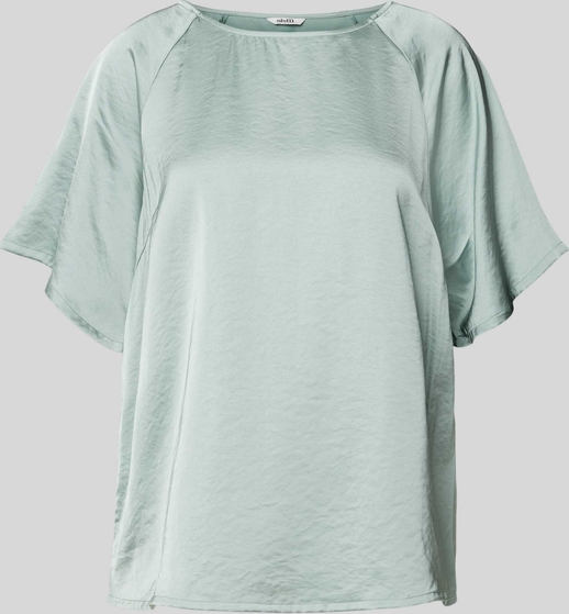 Miętowa bluzka mbyM z bawełny z krótkim rękawem w stylu casual
