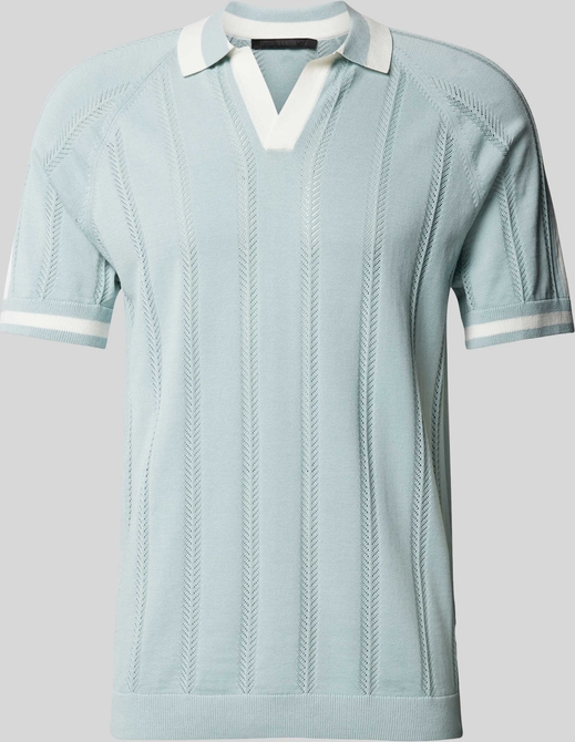 Miętowa koszulka polo Drykorn z bawełny w stylu casual