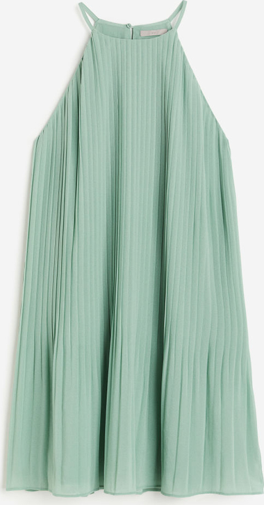 Miętowa sukienka H & M z szyfonu