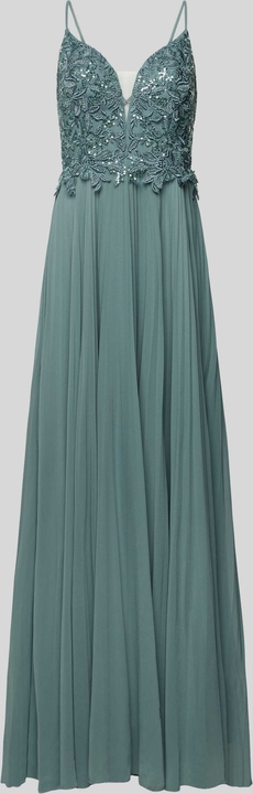Miętowa sukienka Laona bez rękawów z dekoltem w kształcie litery v