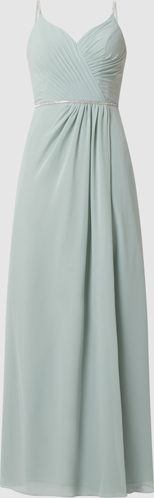 Miętowa sukienka Luxuar Fashion maxi na ramiączkach