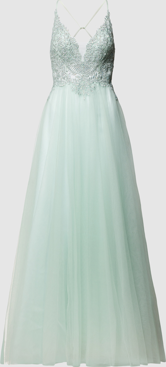 Miętowa sukienka Mascara bez rękawów z dekoltem w kształcie litery v
