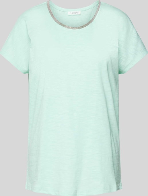 Miętowy t-shirt Christian Berg Woman z krótkim rękawem z bawełny