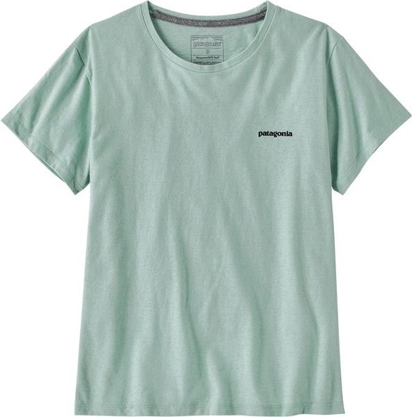Miętowy t-shirt Patagonia w sportowym stylu z krótkim rękawem