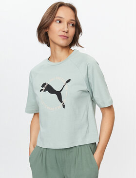 Miętowy t-shirt Puma