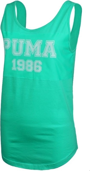 Miętowy t-shirt Puma z bawełny