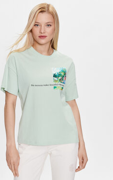 Miętowy t-shirt S.Oliver w młodzieżowym stylu z okrągłym dekoltem