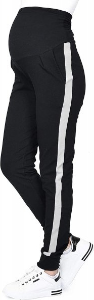 MijaCulture Wygodne spodnie dresowe ciążowe Coco M003 czarny/melanż