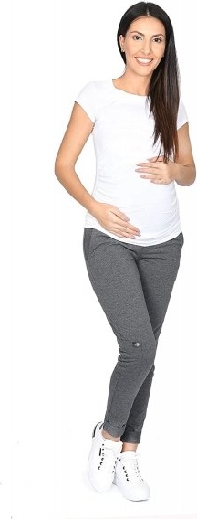 MijaCulture Wygodne spodnie dresowe ciążowe ZOE M002 grafit