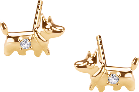 Mini - Biżuteria Yes Kolczyki złote z cyrkoniami - pies - Mini