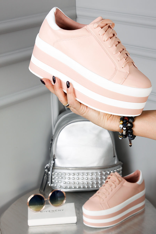 Modoline buty na koturnie vito różowe