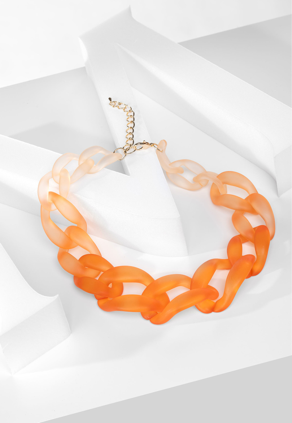 Molton Masywny pomarańczowy naszyjnik w kształcie łańcucha
