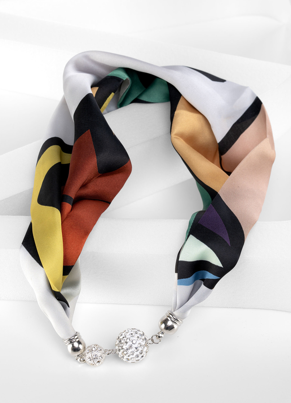 Molton Naszyjnik z tkaniny satynowej z kolorowym wzorem